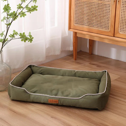 Lit pour chien carré Four Season pour grand chien, matelas résistant aux morsures, lit pour chat, lit pour chien épais et doux, canapé imperméable, maison pour animaux de compagnie