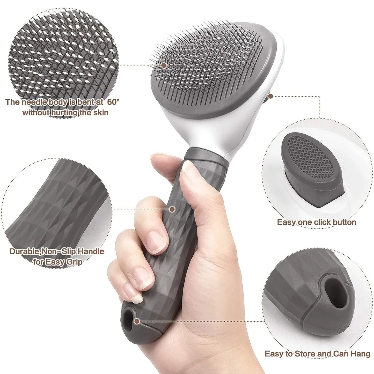 Brosse pour animaux de compagnie, peigne pour chat, brosse autonettoyante pour enlever les poils d'animaux, outils de toilettage pour chiens et chats, peigne démêlant pour animaux de compagnie, accessoires pour chiens