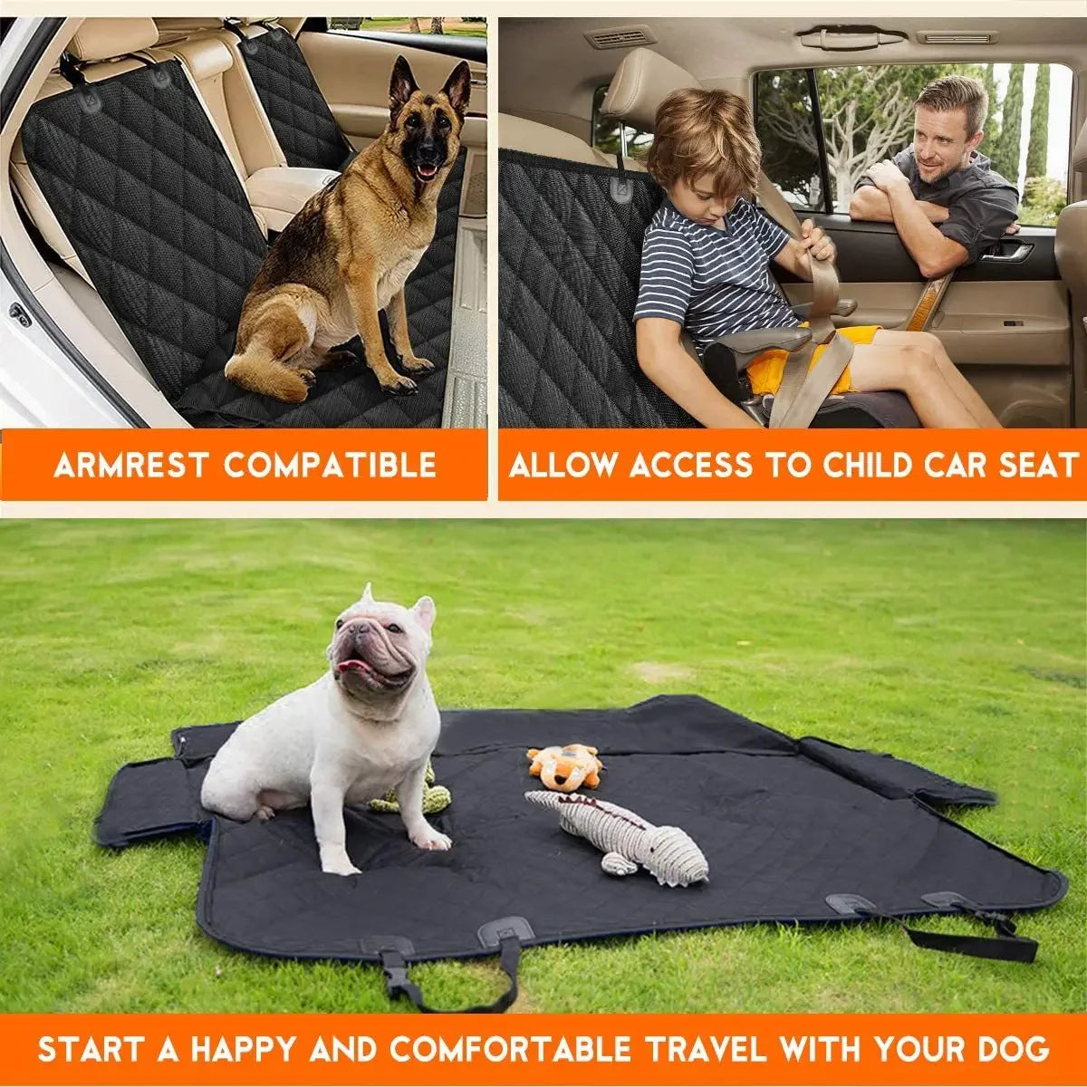 Dog Car Rear Seat Protective Cover Waterproof Dirt Resistant