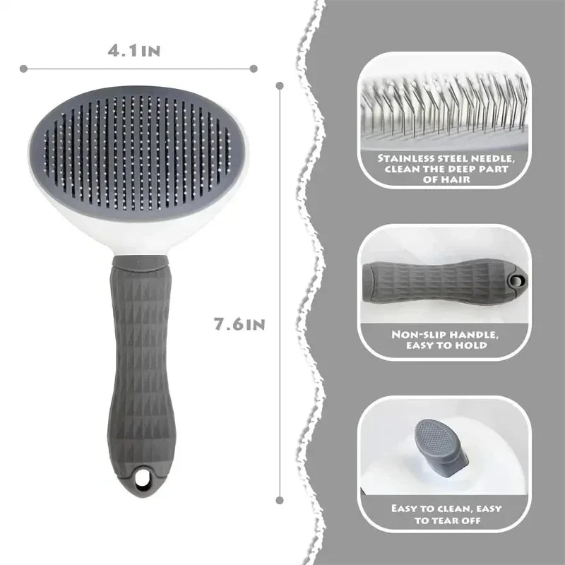 Brosse pour animaux de compagnie, peigne pour chat, brosse autonettoyante pour enlever les poils d'animaux, outils de toilettage pour chiens et chats, peigne démêlant pour animaux de compagnie, accessoires pour chiens