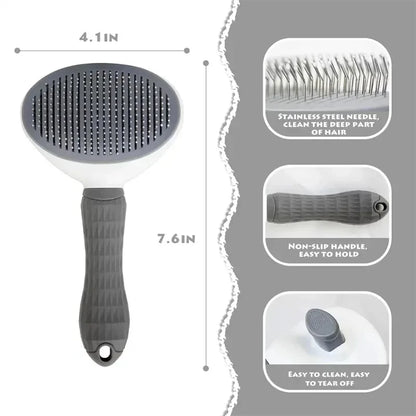 Brosse pour animaux de compagnie, peigne pour chat, brosse autonettoyante pour enlever les poils d'animaux, outils de toilettage pour chiens et chats, peigne démêlant pour animaux de compagnie, accessoires pour chiens