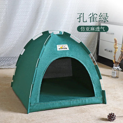 Lit Tente pour Animaux de Compagnie, Canapé-lit Amovible pour Chat, Panier en Toile, Maison Semi-fermée pour Chat, Grotte pour Chien, Lit de Couchage pour Chat pour la Décoration de la Chambre, Fournitures pour Animaux de Compagnie