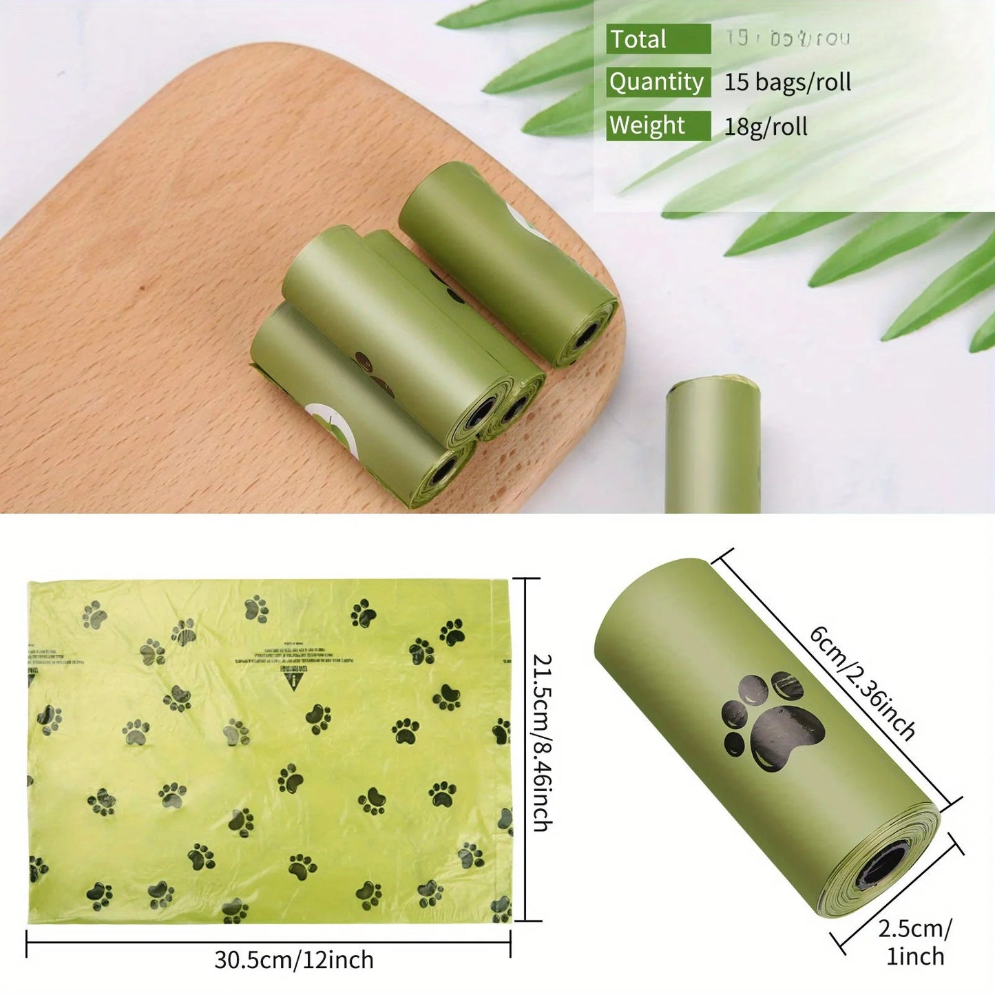 120 Count Biodegradable Dog Poop Bags Leak-Proof