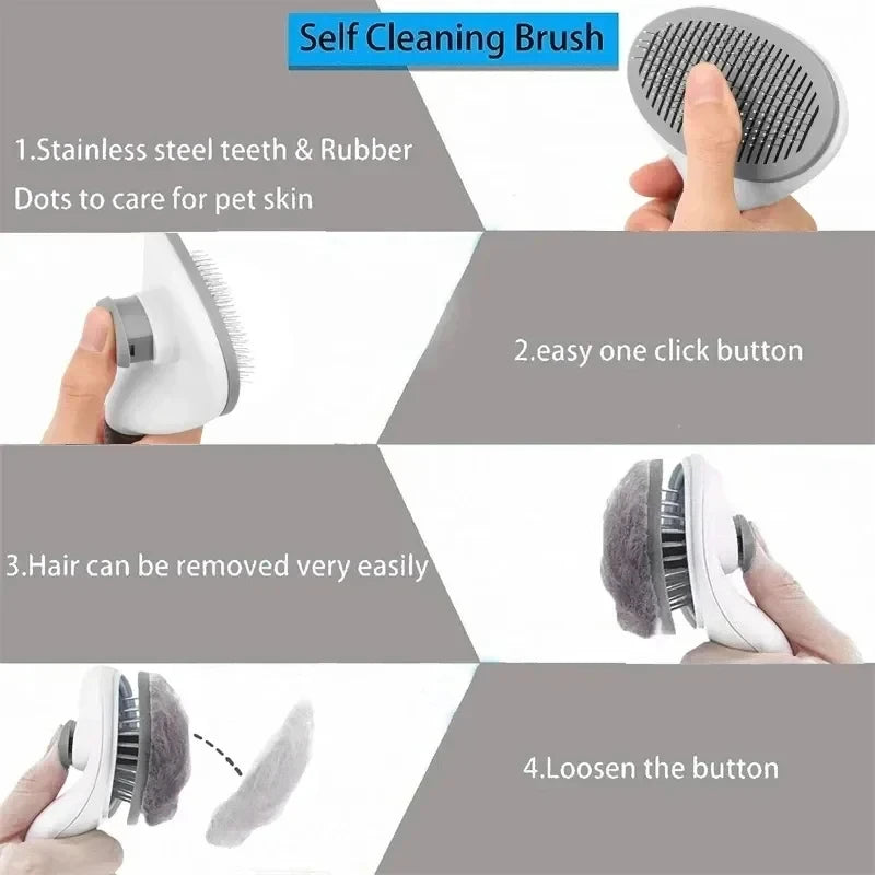 Brosse pour animaux de compagnie, peigne pour chat, brosse autonettoyante pour enlever les poils d'animaux, outils de toilettage pour chiens et chats, peigne démêlant pour animaux de compagnie, accessoires pour chiens