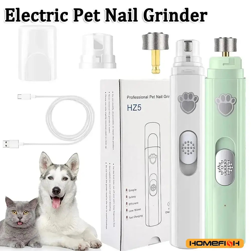 Coupe-ongles électrique pour chiens, tondeuse à ongles rechargeable par USB, sans douleur, avec meuleuse pour petits et grands animaux de compagnie
