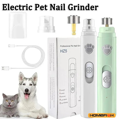 Coupe-ongles électrique pour chiens, tondeuse à ongles rechargeable par USB, sans douleur, avec meuleuse pour petits et grands animaux de compagnie