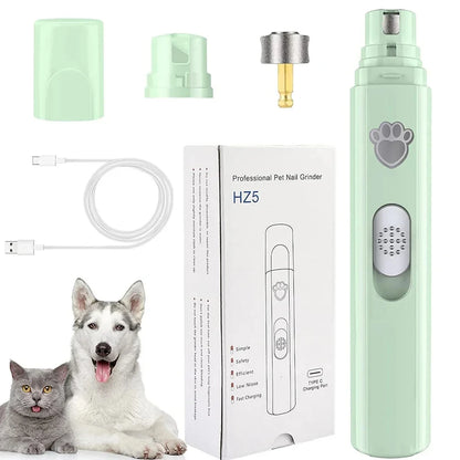 Coupe-ongles électrique pour chiens, tondeuse à ongles rechargeable par USB, sans douleur, avec meuleuse pour petits et grands animaux de compagnie