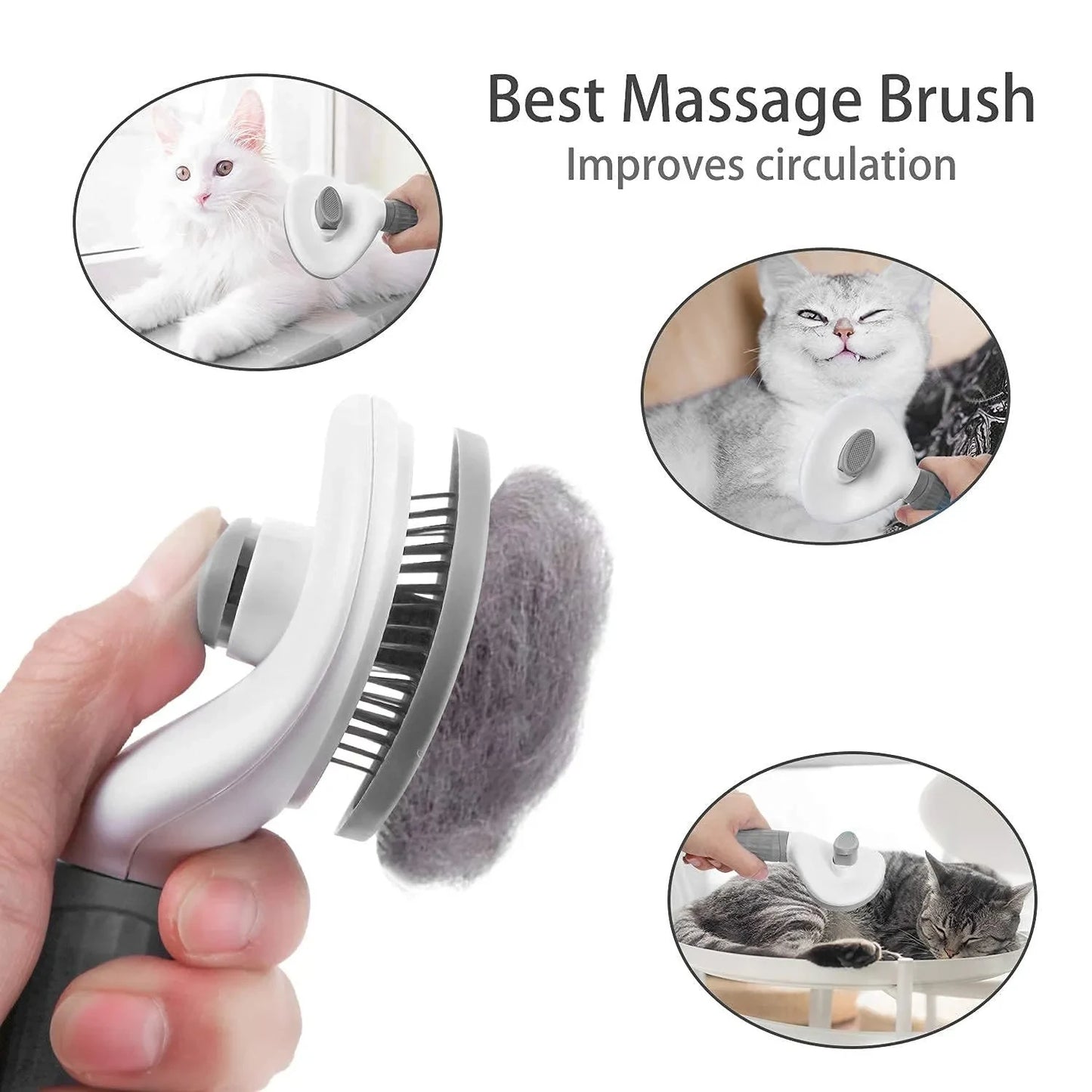 Brosse pour animaux de compagnie, peigne pour chat, brosse autonettoyante pour enlever les poils d'animaux, outils de toilettage pour chiens et chats, peigne démêlant pour animaux de compagnie, accessoires pour chiens