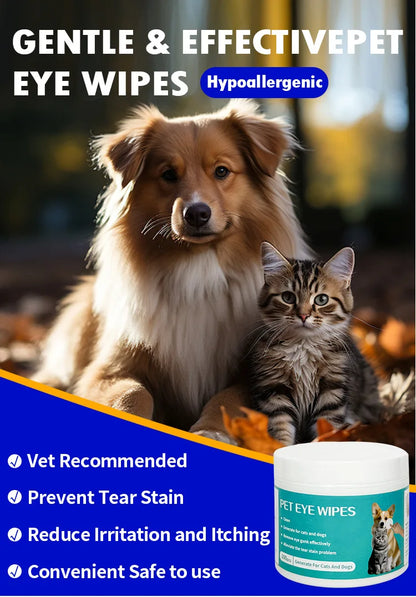 Produits de nettoyage pour animaux domestiques Lingettes oculaires pour enlever les traces de larmes Lingettes humides nettoyantes pour chats Nettoyage des yeux et élimination des traces de larmes