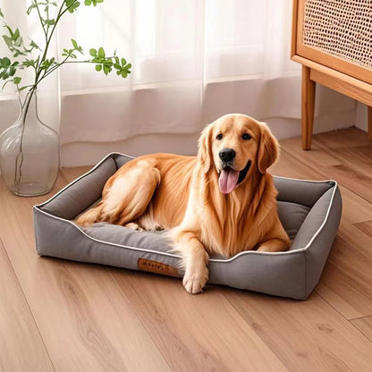 Lit pour chien carré Four Season pour grand chien, matelas résistant aux morsures, lit pour chat, lit pour chien épais et doux, canapé imperméable, maison pour animaux de compagnie