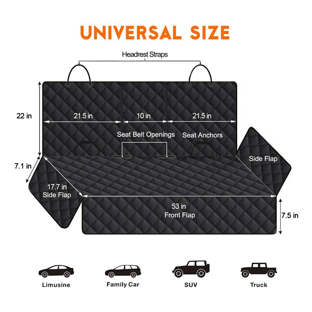 Dog Car Rear Seat Protective Cover Waterproof Dirt Resistant
