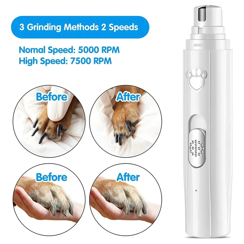 Coupe-ongles électrique pour chiens, tondeuse à ongles rechargeable par USB, sans douleur, avec meuleuse pour petits et grands animaux de compagnie