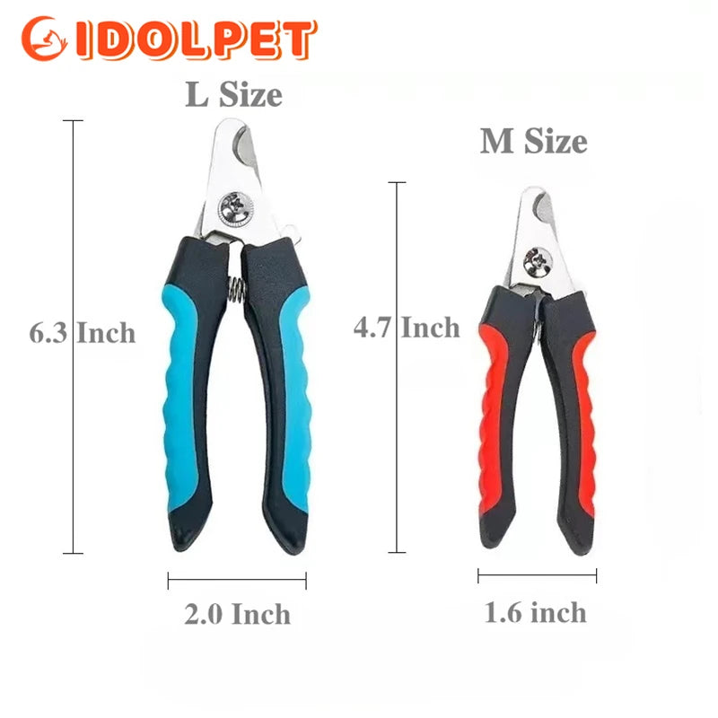 Coupe-ongles professionnel pour animaux de compagnie avec garde de sécurité Ciseaux en acier inoxydable pour chiens et chats pour le soin des griffes Fournitures de toilettage Taille unique