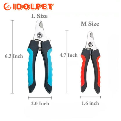 Coupe-ongles professionnel pour animaux de compagnie avec garde de sécurité Ciseaux en acier inoxydable pour chiens et chats pour le soin des griffes Fournitures de toilettage Taille unique