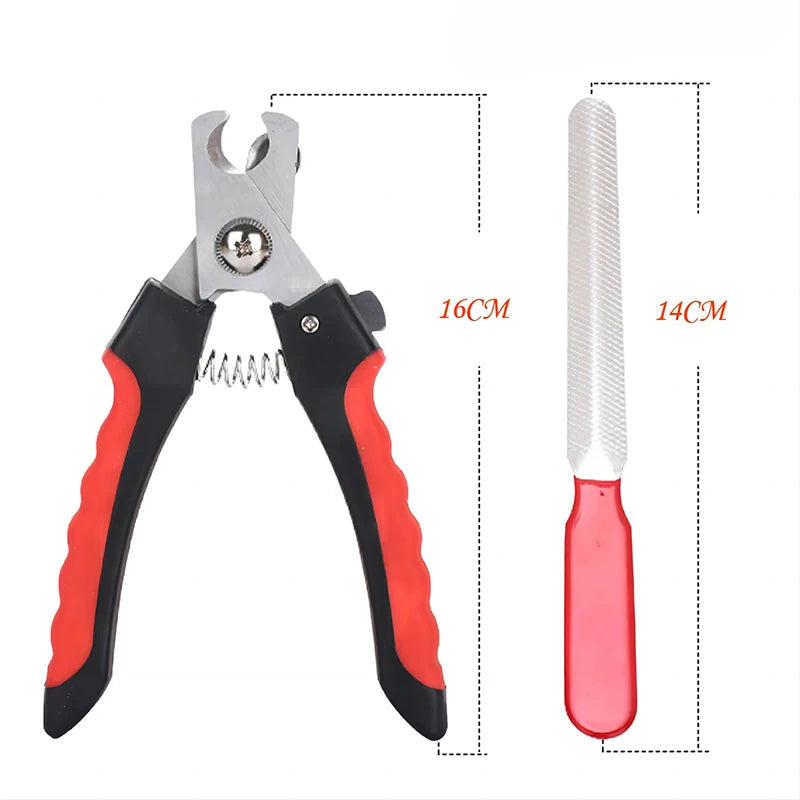 Coupe-ongles pour animaux de compagnie avec lame en forme de faucille, grandes pinces à ongles en acier inoxydable, ciseaux de toilettage multifonctions pour chat et chien (type Teddy)