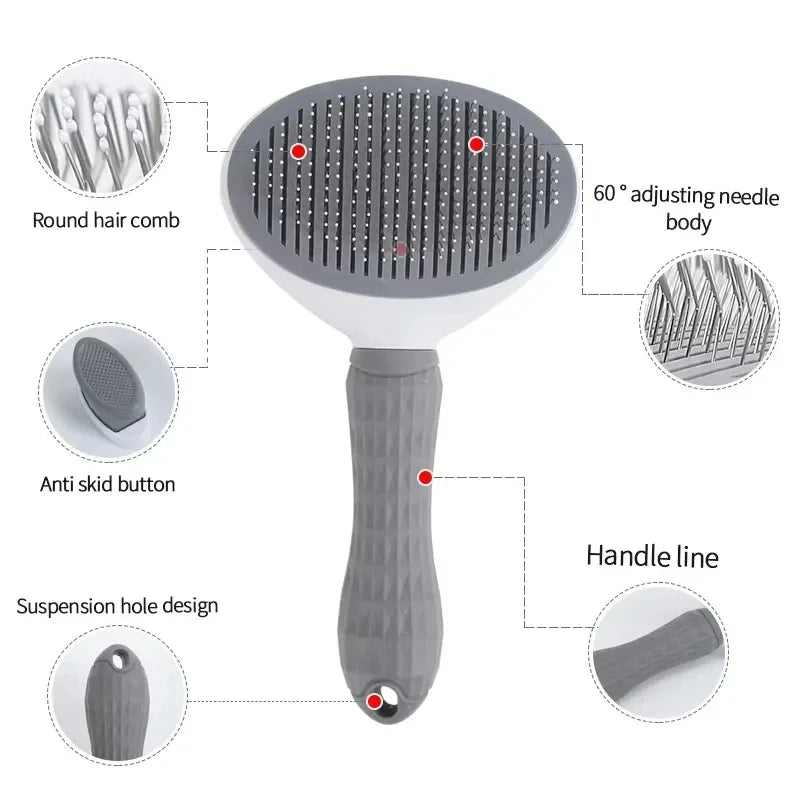 Brosse pour animaux de compagnie, peigne pour chat, brosse autonettoyante pour enlever les poils d'animaux, outils de toilettage pour chiens et chats, peigne démêlant pour animaux de compagnie, accessoires pour chiens