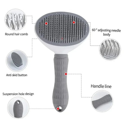Brosse pour animaux de compagnie, peigne pour chat, brosse autonettoyante pour enlever les poils d'animaux, outils de toilettage pour chiens et chats, peigne démêlant pour animaux de compagnie, accessoires pour chiens